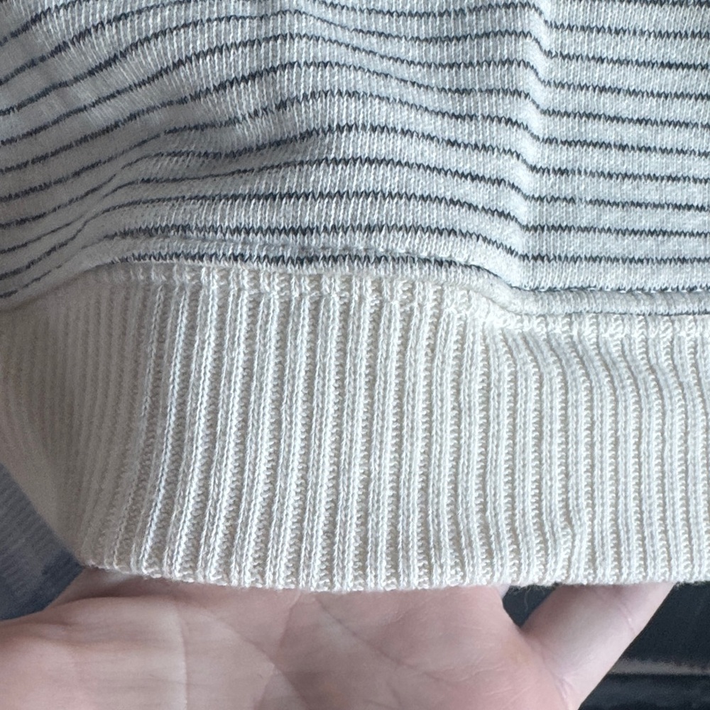 By Together Cream Mini-stripe Textured Knit Top - Picture 4 of 7